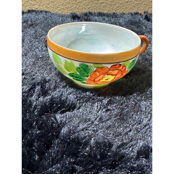 Vintage Hand-Painted Floral Ceramic Tea Cup & Saucer Set  Made In Japan - Picture 2 of 12